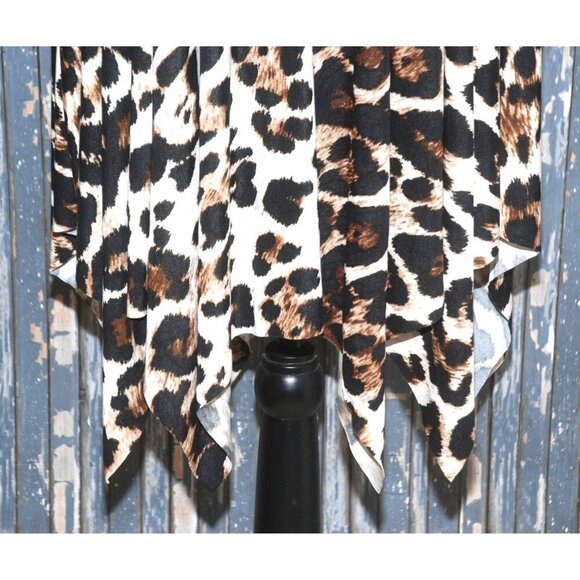 NWT Boutique Denim & Cheetah Print Vest Western Duster Sleeveless Jacket Size S - Picture 6 of 10